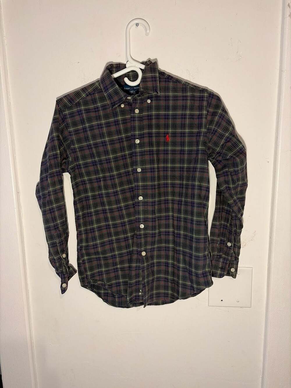 Ralph Lauren Boys Plaid Button-Down Shirt Size M (12/14)